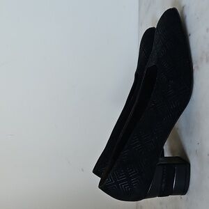 FERRAGAMO: Black Suede Block Heel Shoes